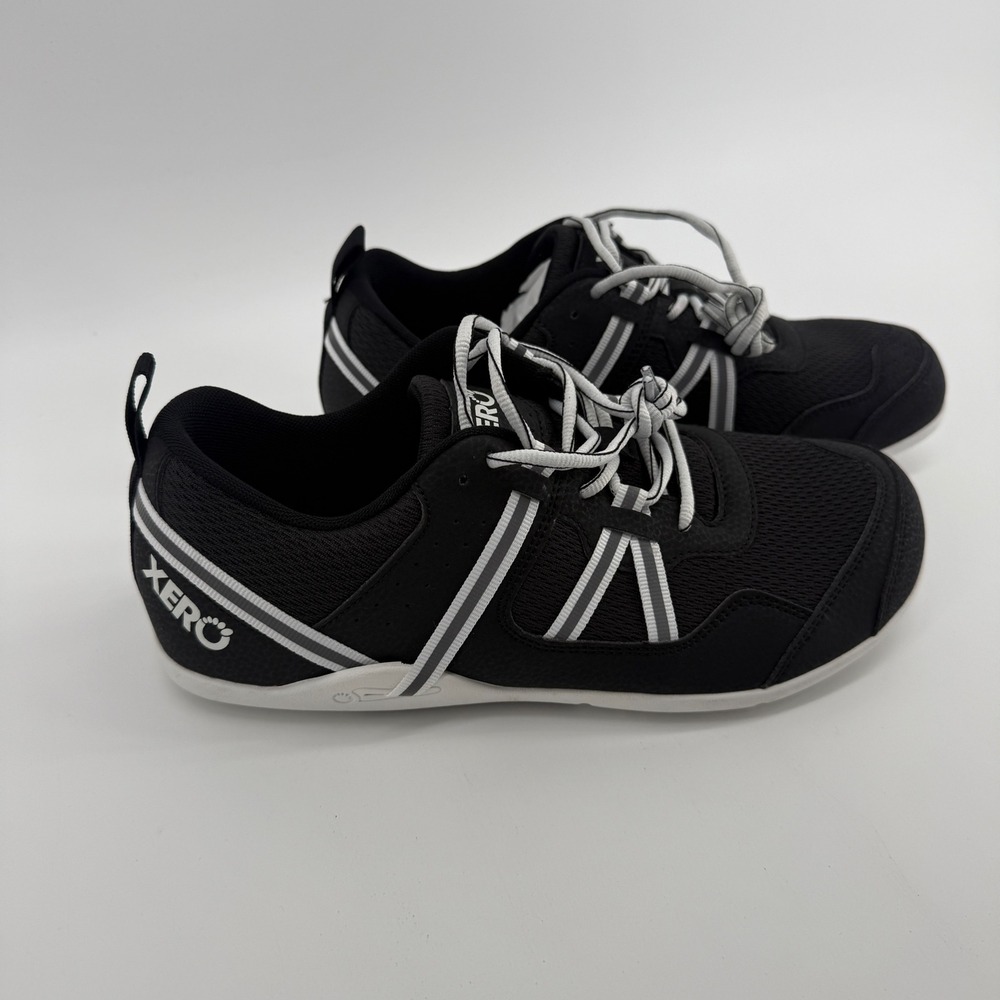Xero Shoes Prio Mens Black White Minimalist Barefoot Running Shoes Size 9 FW23